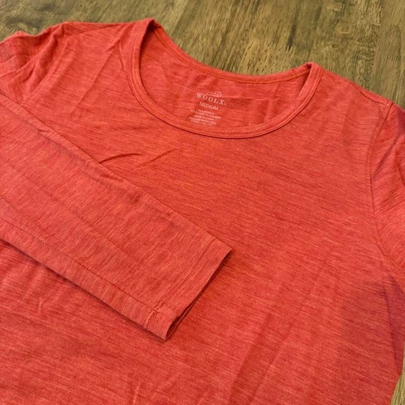 Woolx Tops - Woolx Women's DuraLite Merino Wool Long Sleeve Shirt Size M Orange